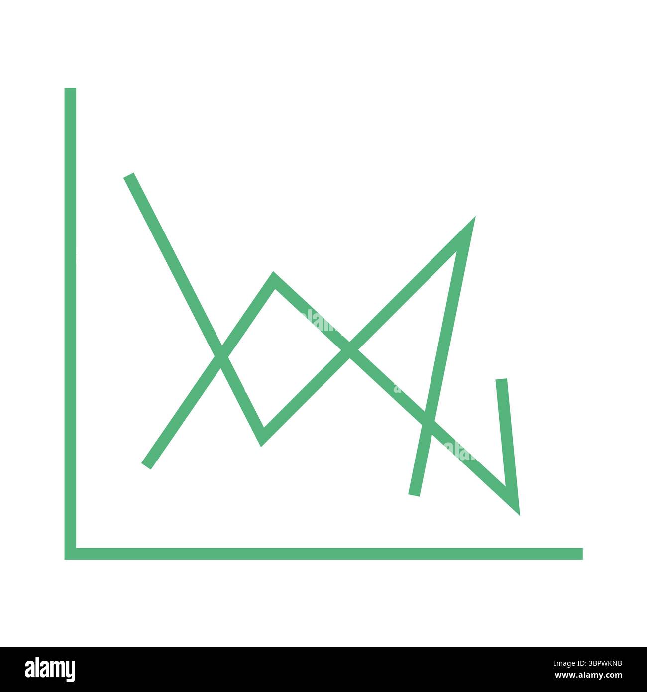 Digitales Composite aus grünem Liniendiagramm Stockfoto