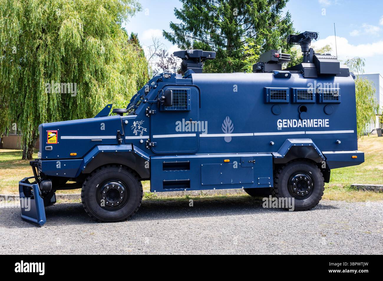 Die Centaure ist ein gepanzerter Geländewagen von Soframe, der von der französischen Gendarmerie als Fahrzeug der inneren Sicherheit eingesetzt wird. Stockfoto
