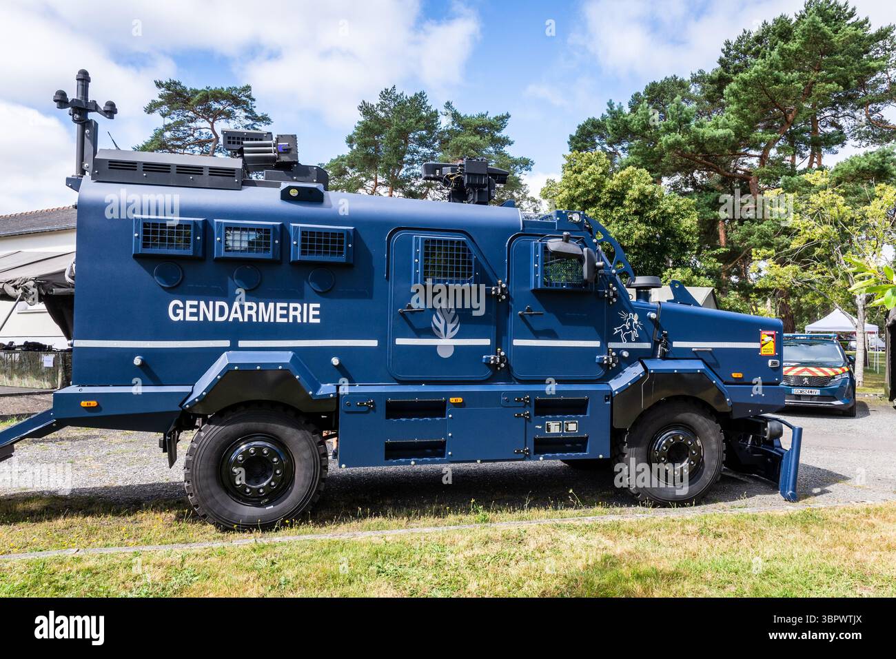 Die Centaure ist ein gepanzerter Geländewagen von Soframe, der von der französischen Gendarmerie als Fahrzeug der inneren Sicherheit eingesetzt wird. Stockfoto