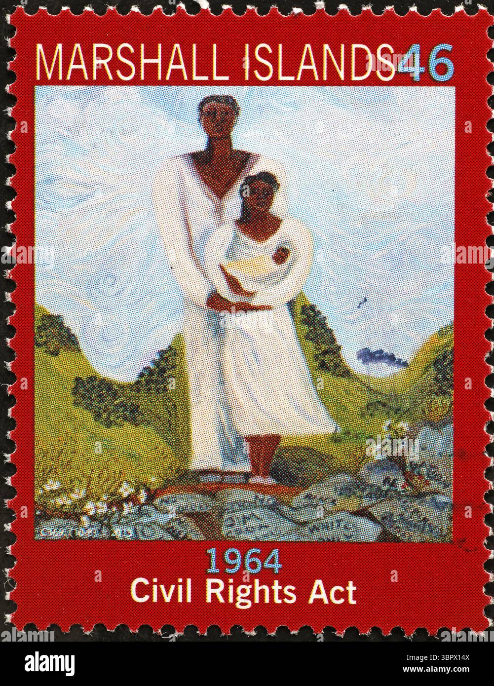 Bürgerrechtsgesetz von 1964, erinnert auf Briefmarken Stockfoto