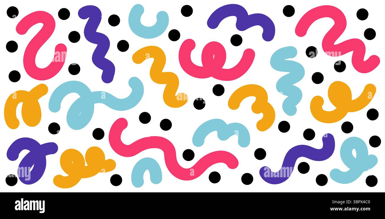 Farbenfrohe Vektor-Doodle-Linie Hintergrund Stock Vektor