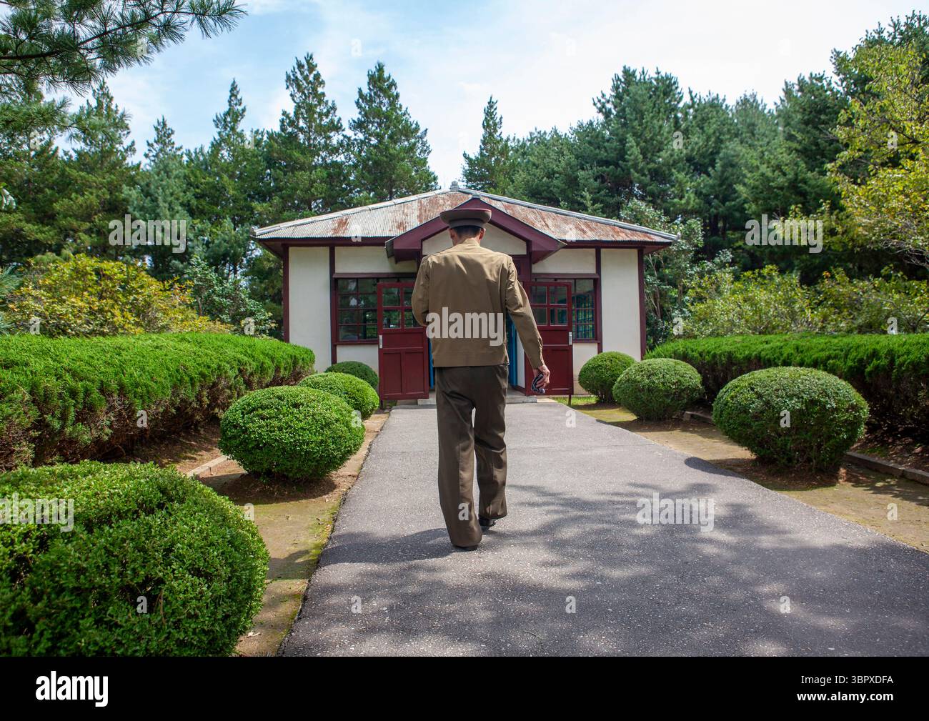 Das Gebäude, in dem der Waffenstillstand unterzeichnet wurde, North Hwanghae, Panmunjom, Nordkorea Stockfoto