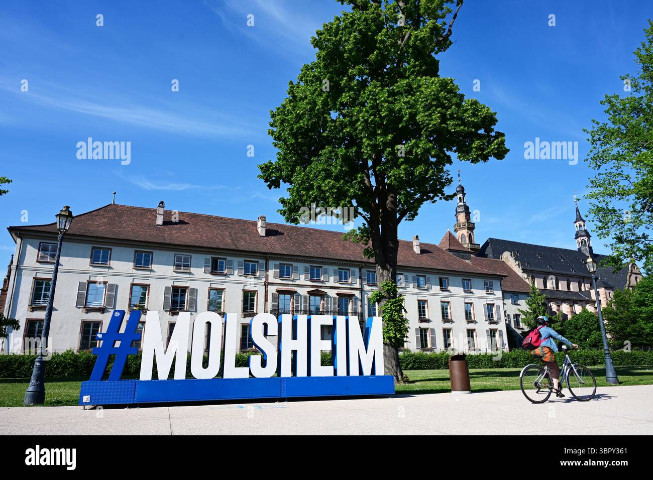 Straßenszene Molsheim Stockfoto