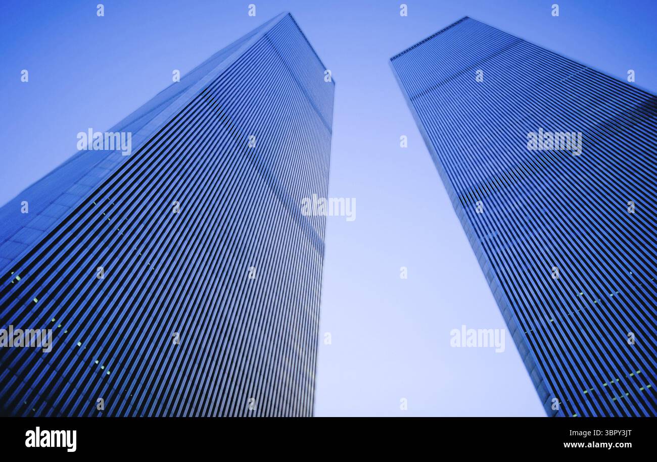 Towers of the World Trade Centre September 2000, ein Jahr vor der Zerstörung, New York City, USA Stockfoto