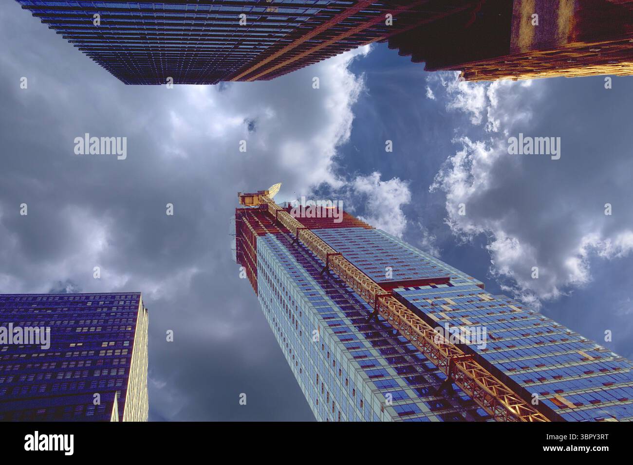 Wolkenkratzer im Bau, Manhattan, New York City, USA Stockfoto