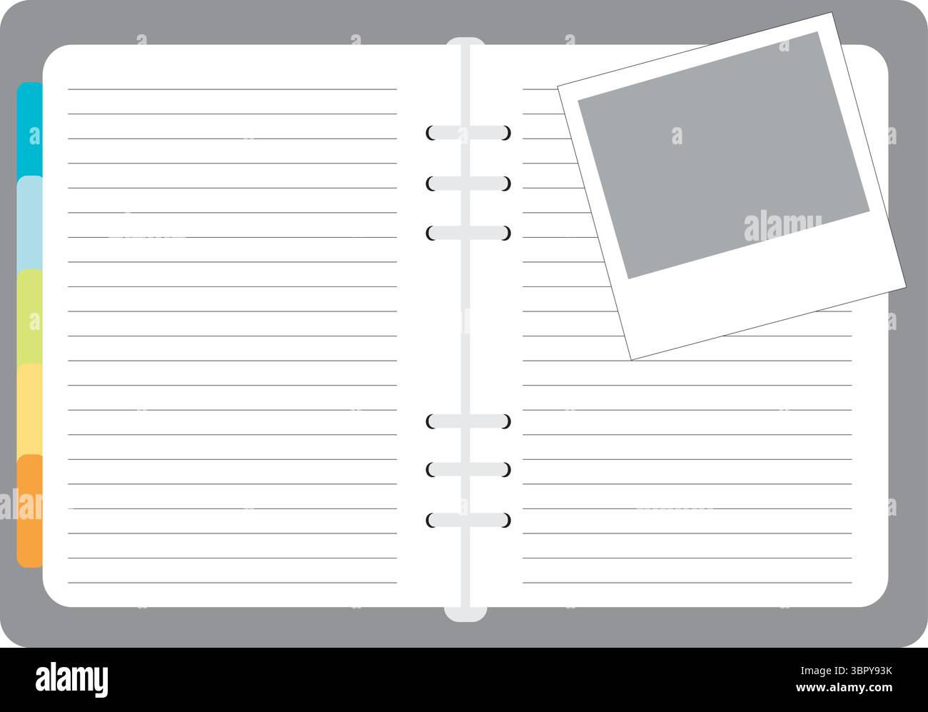 Offenes Tagebuchbuch, Leeres Tagebuch, Minimales Sauberes Schreibwarendesign Stock Vektor