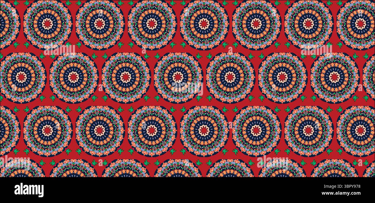 Ajrak Heritage Textile und Sindh Ajrak Design Stock Vektor