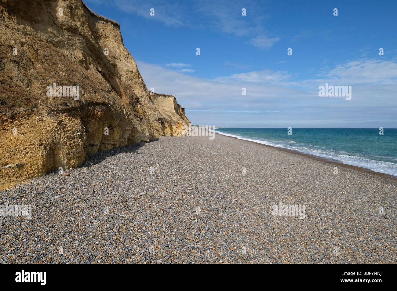 Klippenerosion, weybourne Beach, Nord-norfolk, england Stockfoto