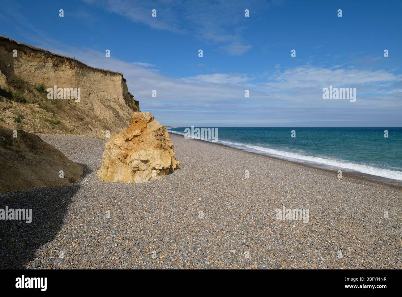 Klippenerosion, weybourne Beach, Nord-norfolk, england Stockfoto