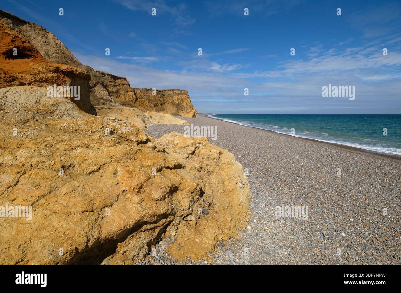 Klippenerosion, weybourne Beach, Nord-norfolk, england Stockfoto