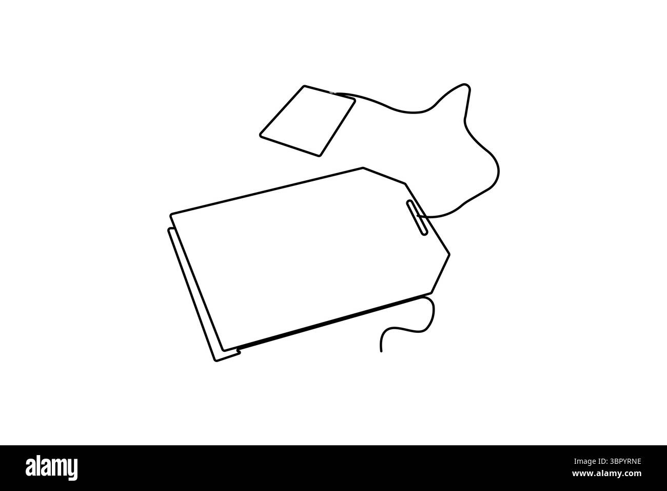 Minimalistische Teebeutel Skizze in einer Linie Art Stil einfache Umrissvektor isolierte Illustration Stock Vektor