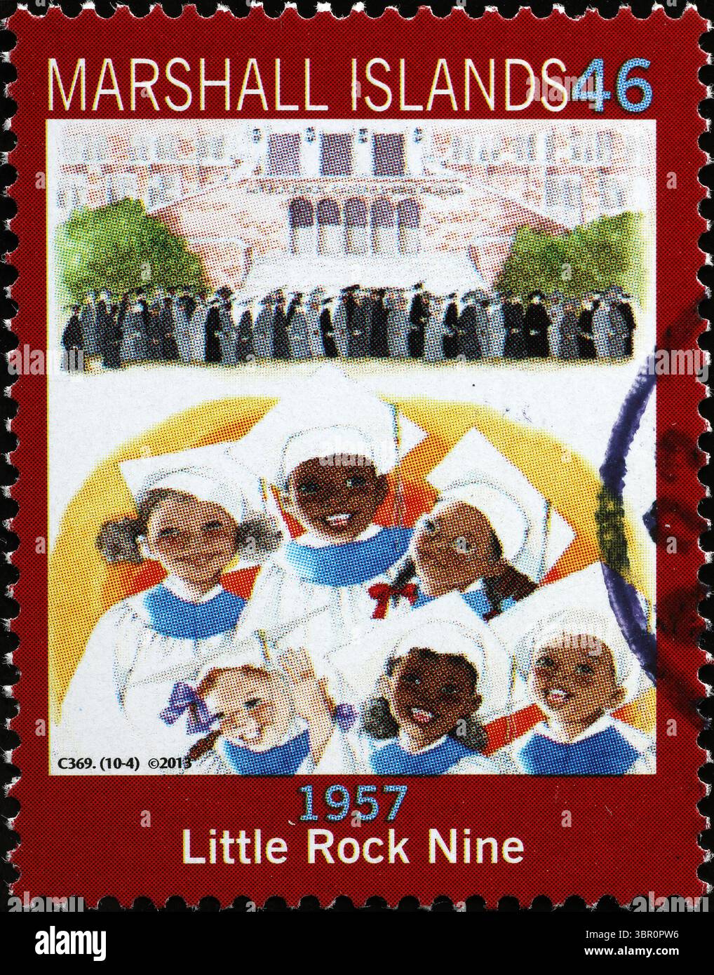 Die Einschreibung von Little Rock Nine wurde auf Briefmarken erinnert Stockfoto