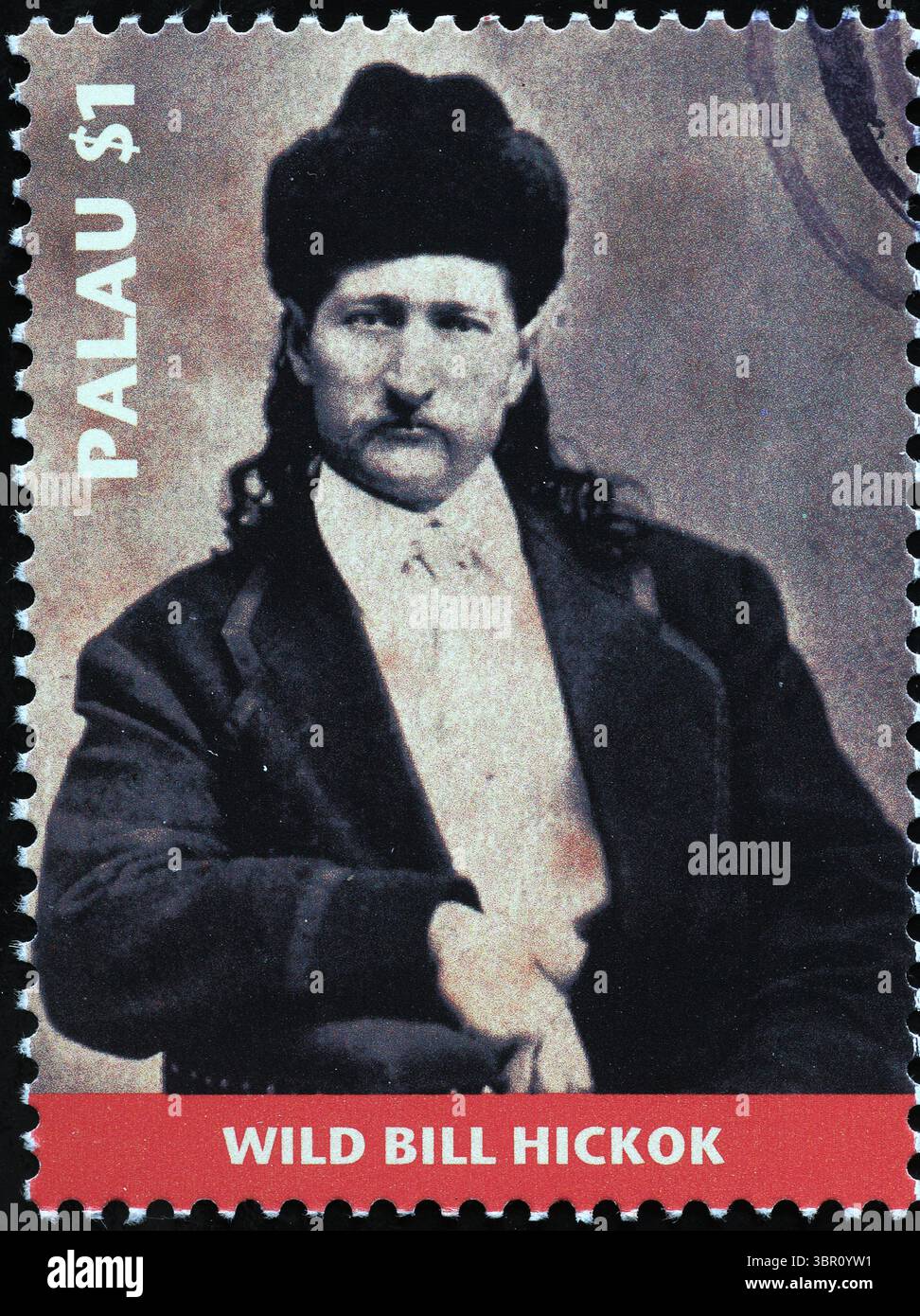 Wild Bill Hickok, Legende des Wilden Westens auf Briefmarke Stockfoto