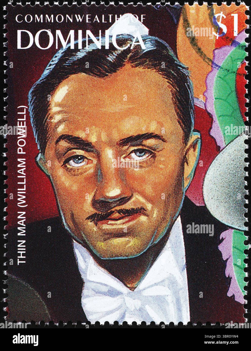William Powell als Thin man auf Briefmarken Stockfoto