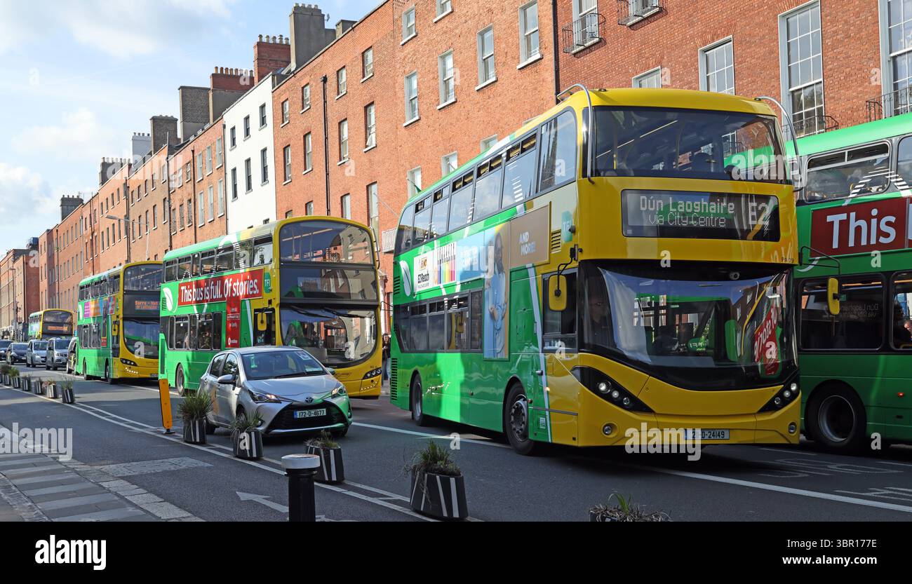 TFI Dublin Busse, Parnell Square Traffic Staus, Irland Stockfoto