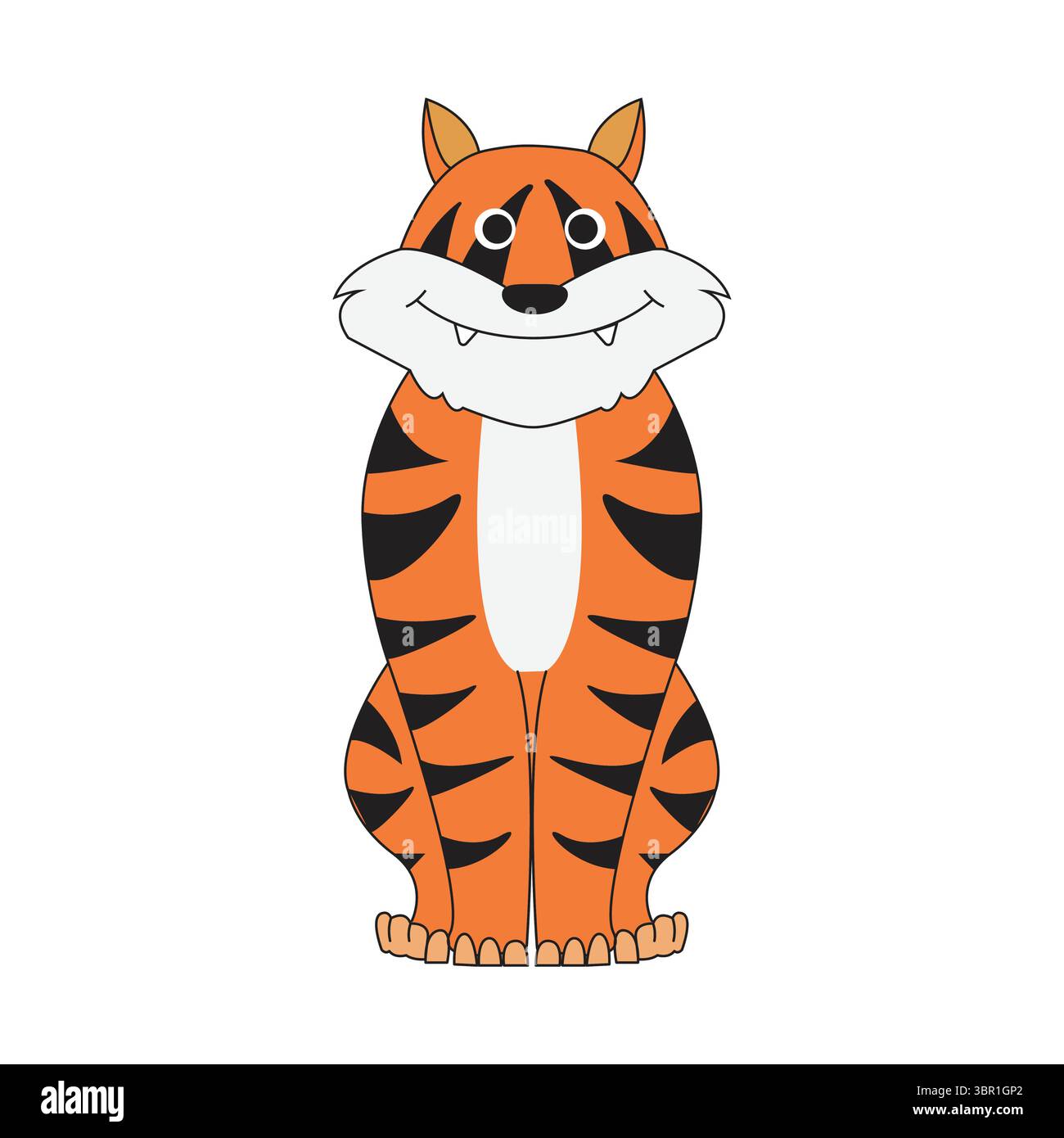 Comic-Zeichentrick-Tiger-Grafik-Illustration Stock Vektor
