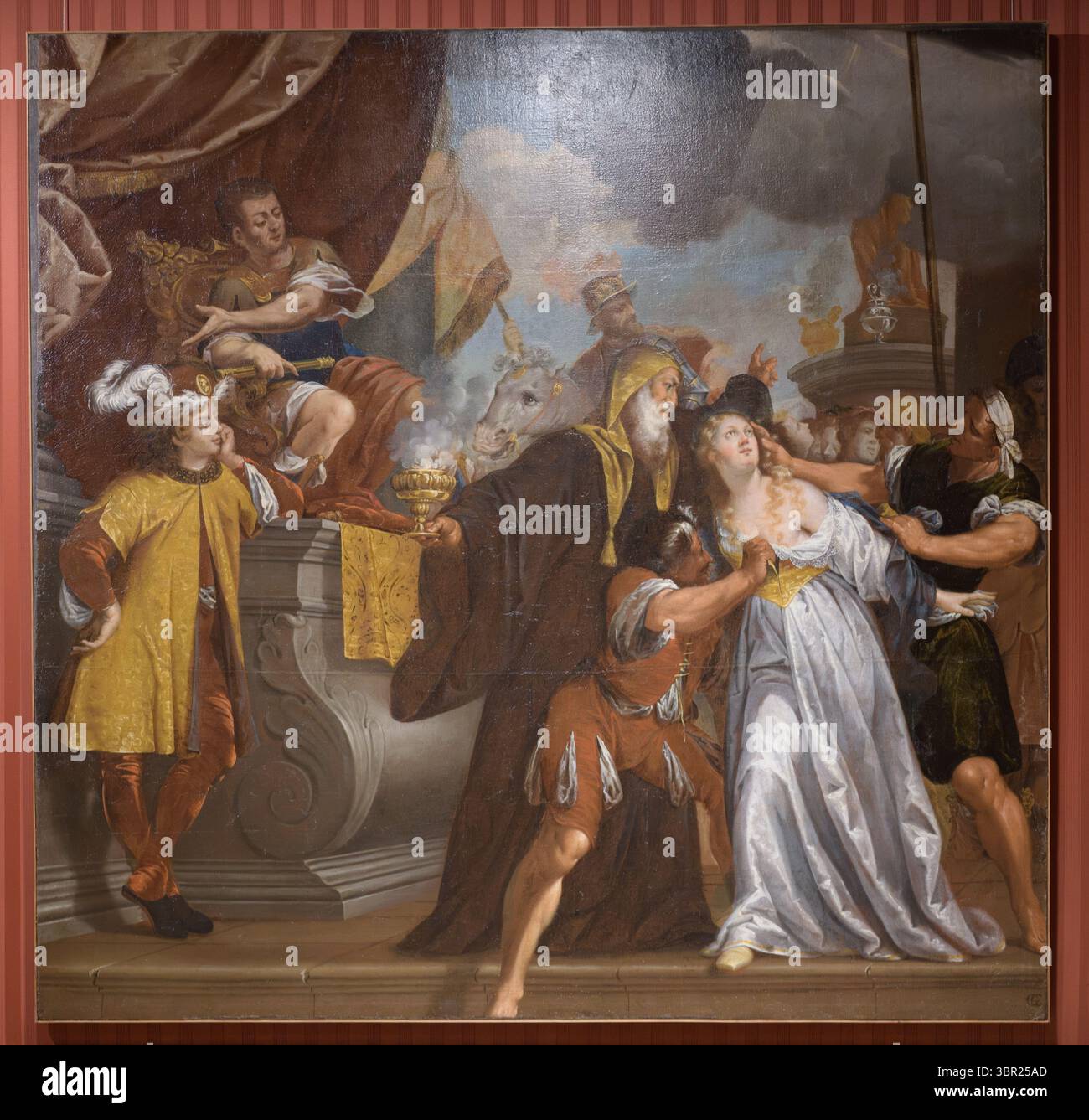 Martyrium von St. Agnes von Giulio Cirello, Öl auf Leinwand, 17. Jahrhundert, Museo Diocesano, Padua, Italien. Stockfoto