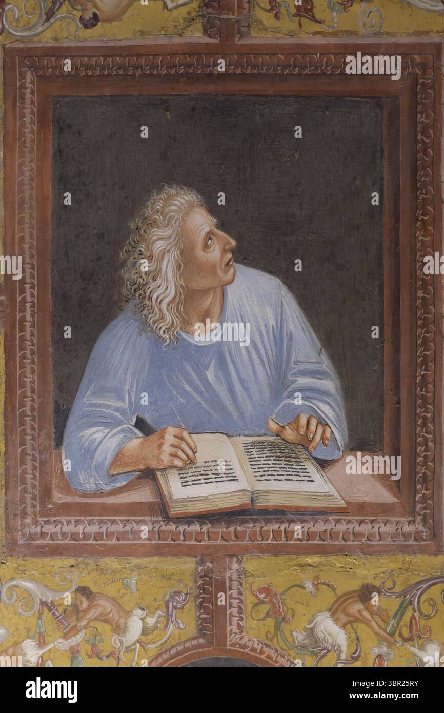 Fresko des römischen Dichters Statius in der Kapelle San Brizio, Duomo di Orvieto, Italien, gemalt von Luca Signorelli (1499–1502). Stockfoto