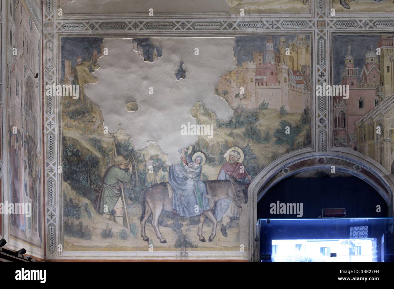 Flug nach Ägypten Fresko im Oratorio di San Giorgio, Padua (1378-84) von Altichiero da Zevio. Stockfoto