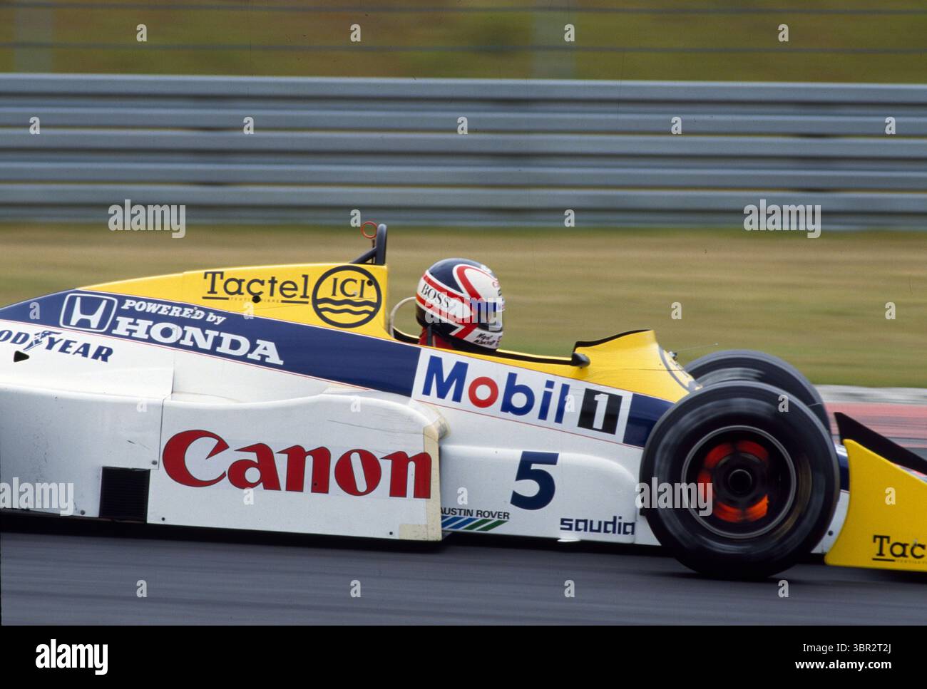 1985 - Nigel Mansell - Williams FW10 Honda - F1 Grand Prix von Deutschland - Nürburgring - Original Hasselblad Imacon Slide Scan Stockfoto