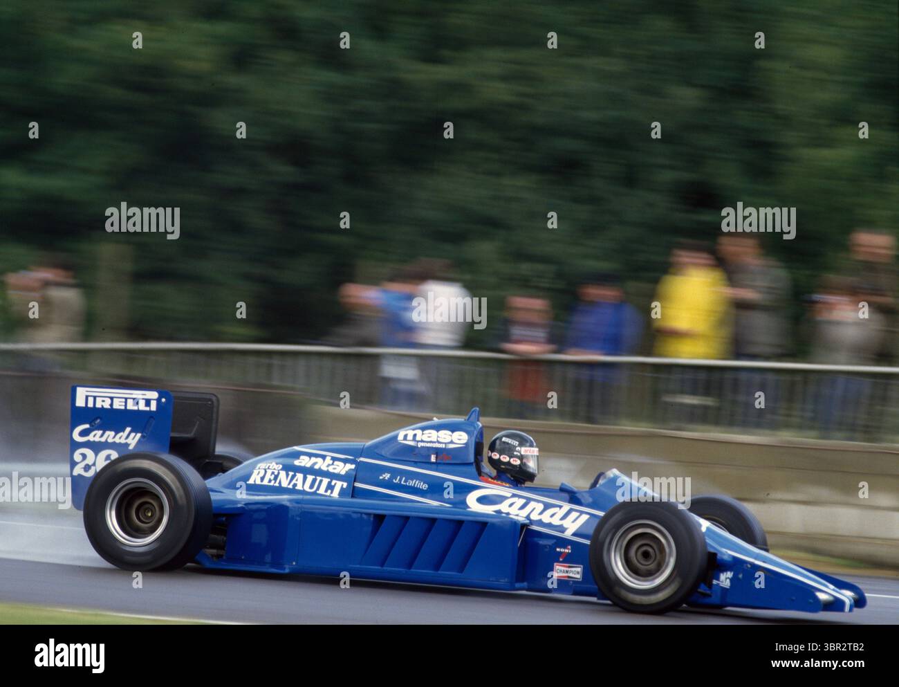 1985 - Jacques Laffite - Ligier JS25-Renault - F1 Grand Prix von Großbritannien - Silverstone - Original Hasselblad Imacon Slide Scan Stockfoto