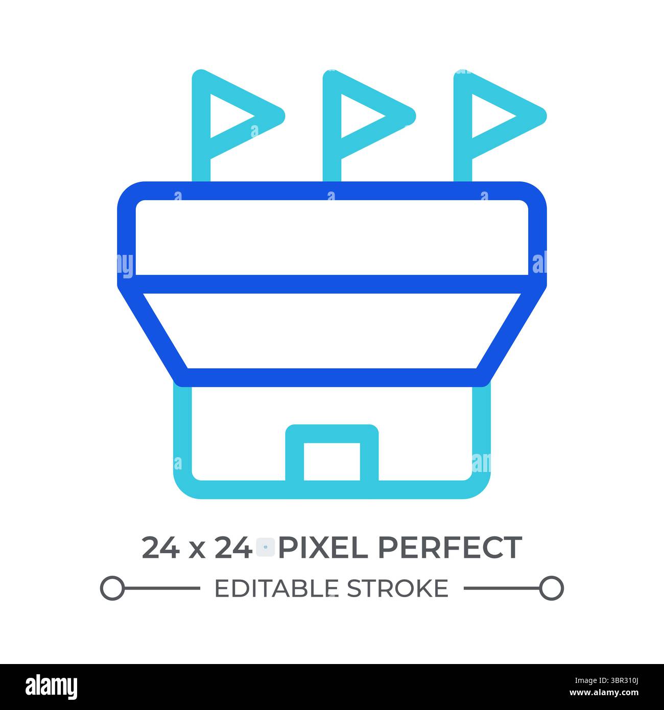 Stadium außerhalb der farbigen Linie ui-Symbol Stock Vektor