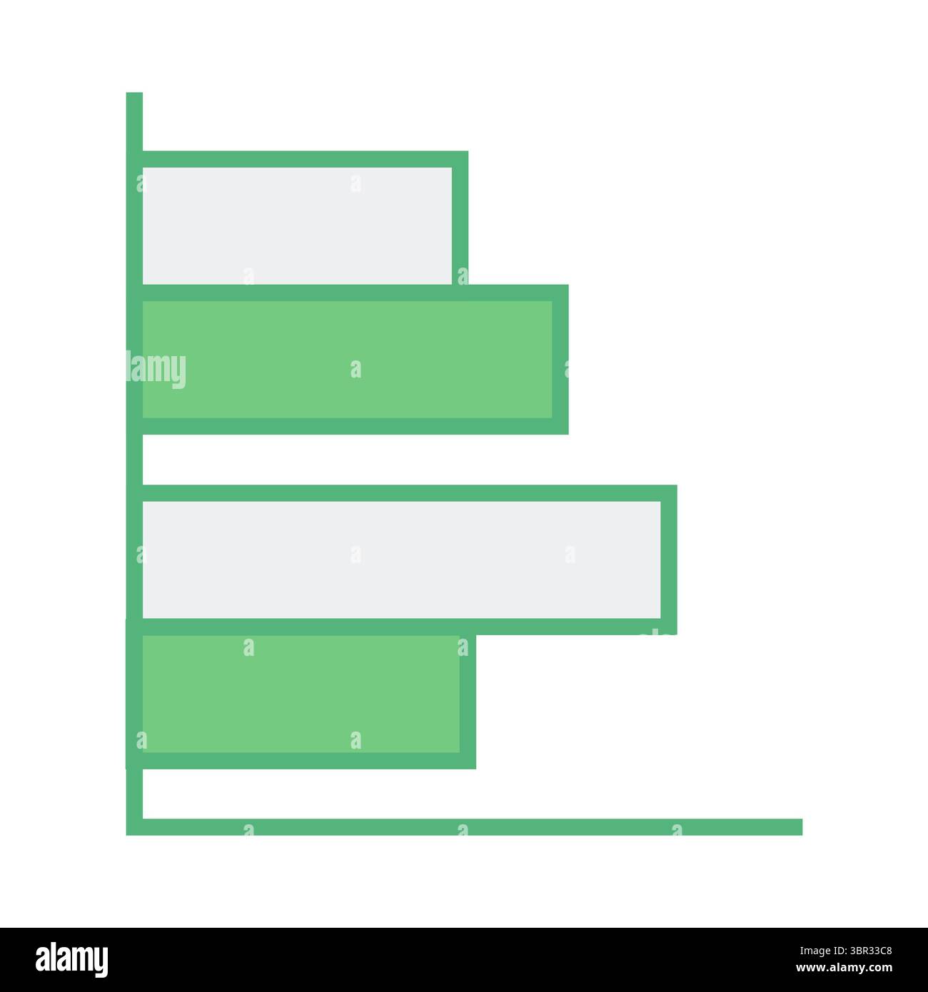 Nahaufnahme des grünen Balkendiagramms Stockfoto
