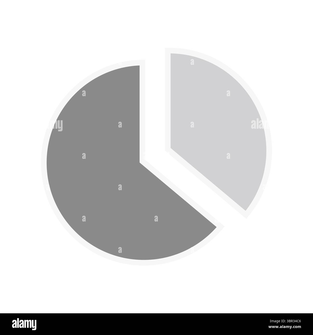 Anschauliches Bild des grauen Kreisdiagramms Stockfoto