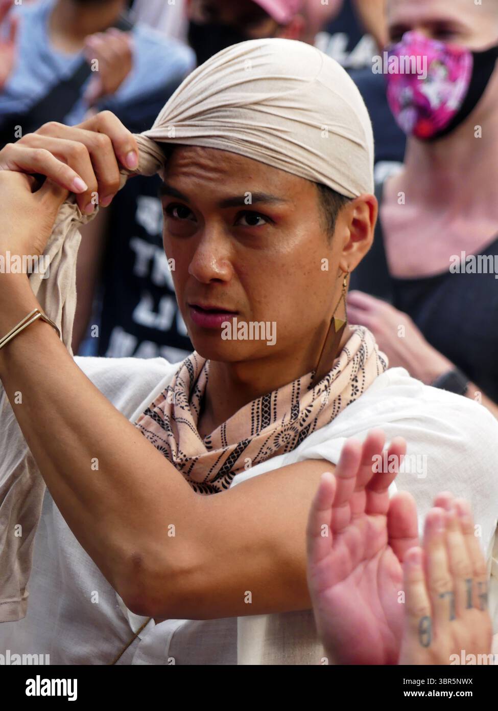 24. Juli 2020, New York, New York, USA: Präsident Donald Trump wird Obdachlosen nur Geschlechtern erlauben, Transgender-Menschen an Orten zu verbieten, die ihrer Geschlechtsidentität entsprechen, was Transgender-Rechte einschränkt, trotz eines Urteils des Obersten Gerichtshofs, das der Transgemeinschaft Bürgerrechte gewährt. Befürworter von Transgender-Rechten sagen, dass dies Transgender-Männer, die sich selbst als Frauen betrachten, zwingen wird, in männliche Unterkünfte zu gehen, wo sie angegriffen werden könnten. Foto von John M. Mantel, 24. Juli 2020, New York (Credit Image: © John Marshall Mantel/ZUMA Wire) Stockfoto