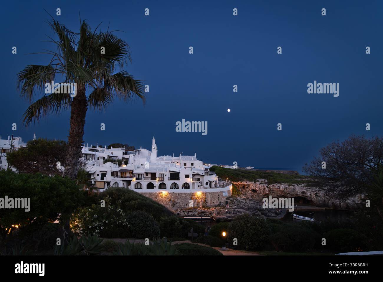 Blick auf die Altstadt von Binibeca Vell, Menorca, die Balearen, Spanien Stockfoto