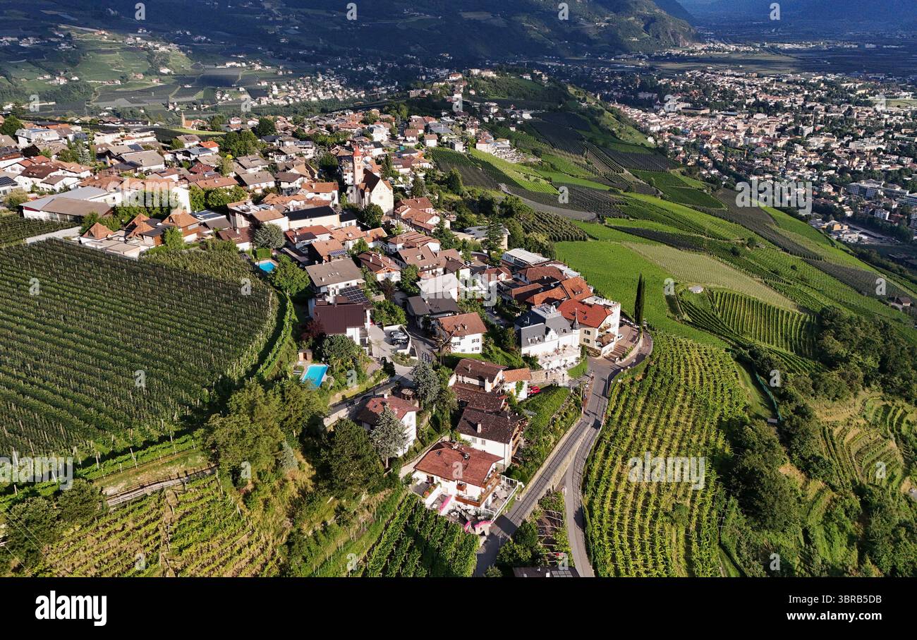 Hier der Blick auf Dorf Tirol oberhalb der Kurstadt Meran, Meran, Meran, Meraner Land, Burggrafenamt, Südtirol, Alto Adige, im Bild die Ortschaft mit der Pfarrkirche hl. Johannes der Taufer BIldmitte oben rechts Meran, Weinberge *** hier der Blick auf Dorf Tirol oberhalb der Kurstadt Meran, Meran, Meran, Meraner Land, Burggrafenamt, Südtirol, Südtirol, im Bild das Dorf mit der Pfarrkirche St. Johannes der Taufe, oben Mitte rechts Meran, Weinberge Stockfoto Hier der Blick auf Dorf Tirol oberhalb der Kurstadt Meran, Meran, Meran, Meraner Land, Burggrafenamt, Südtirol, Alto Adige, im Bild die Ortschaft mit der Pfarrkirche hl. Johannes der Taufer BIldmitte oben rechts Meran, Weinberge *** hier der Blick auf Dorf Tirol oberhalb der Kurstadt Meran, Meran, Meran, Meraner Land, Burggrafenamt, Südtirol, Südtirol, im Bild das Dorf mit der Pfarrkirche St. Johannes der Taufe, oben Mitte rechts Meran, Weinberge Stockfoto