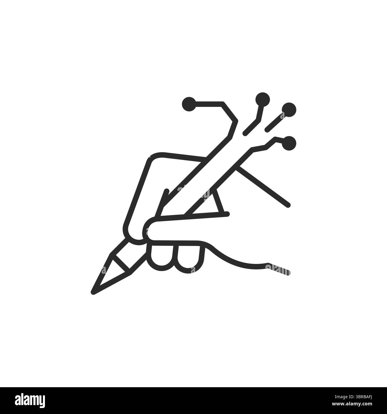 KI Creative Hand Symbol Stock Vektor