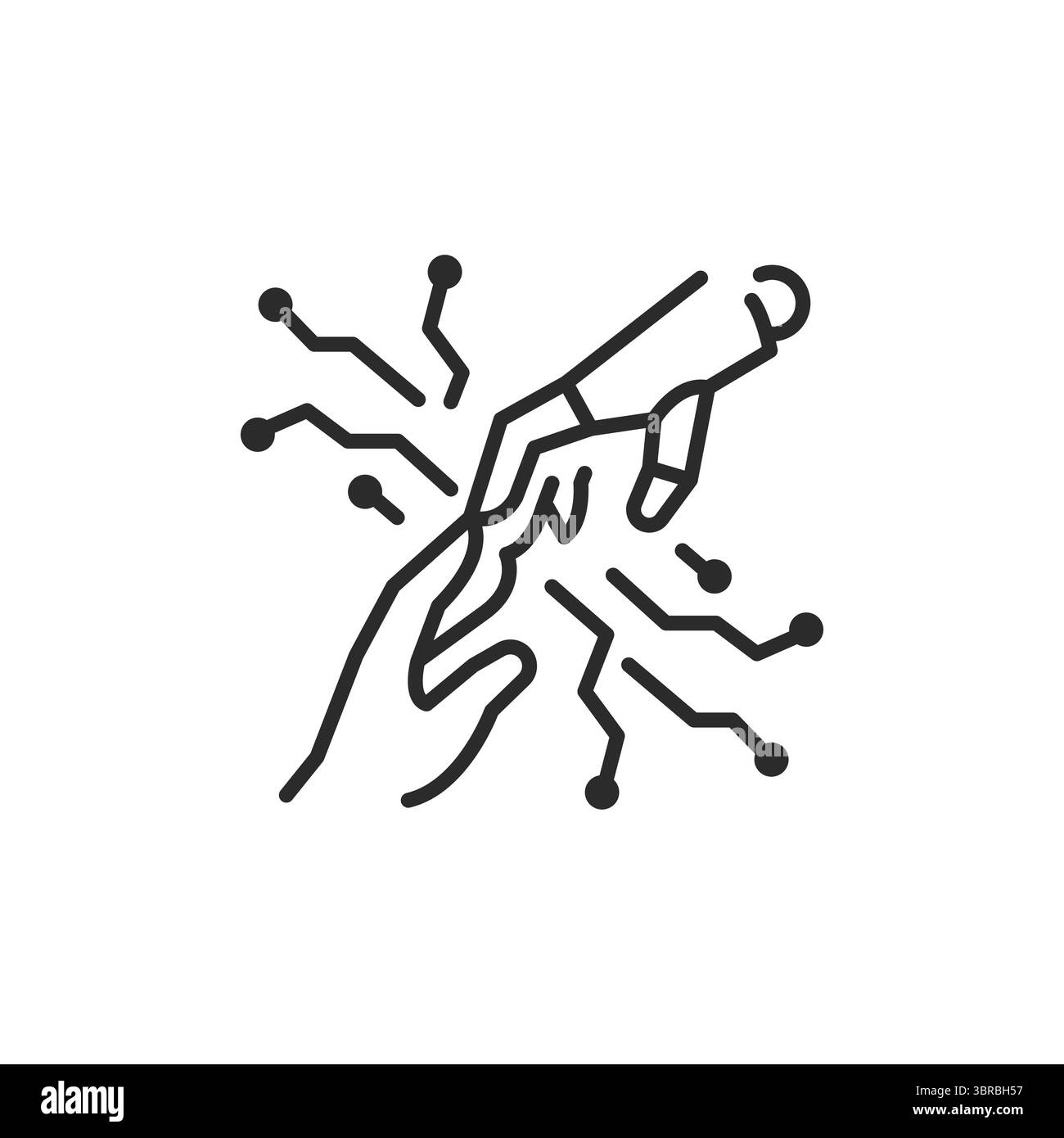 Human Robot Touch-Symbol Stock Vektor