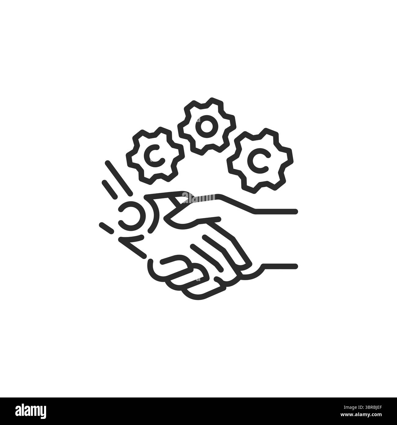 Symbol „KI-Mensch Handshake“ Stock Vektor