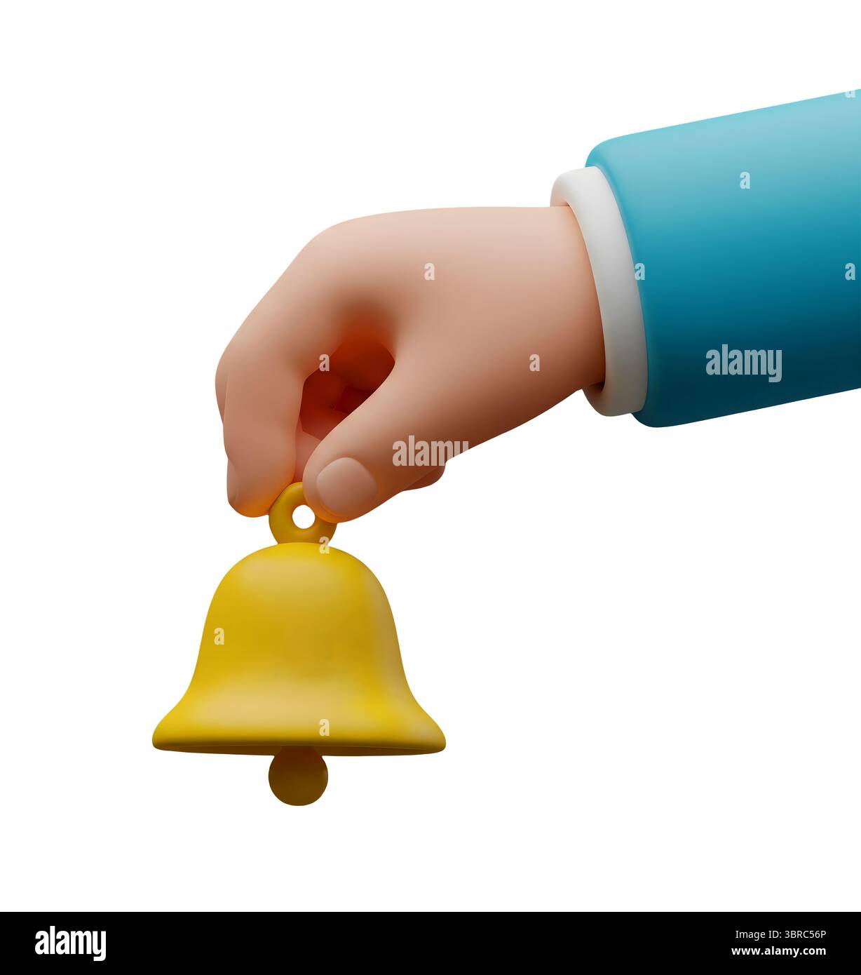 Hand halten ein minimalistisches 3D-Rendering in einem weichen und glatten Renderer Stockfoto