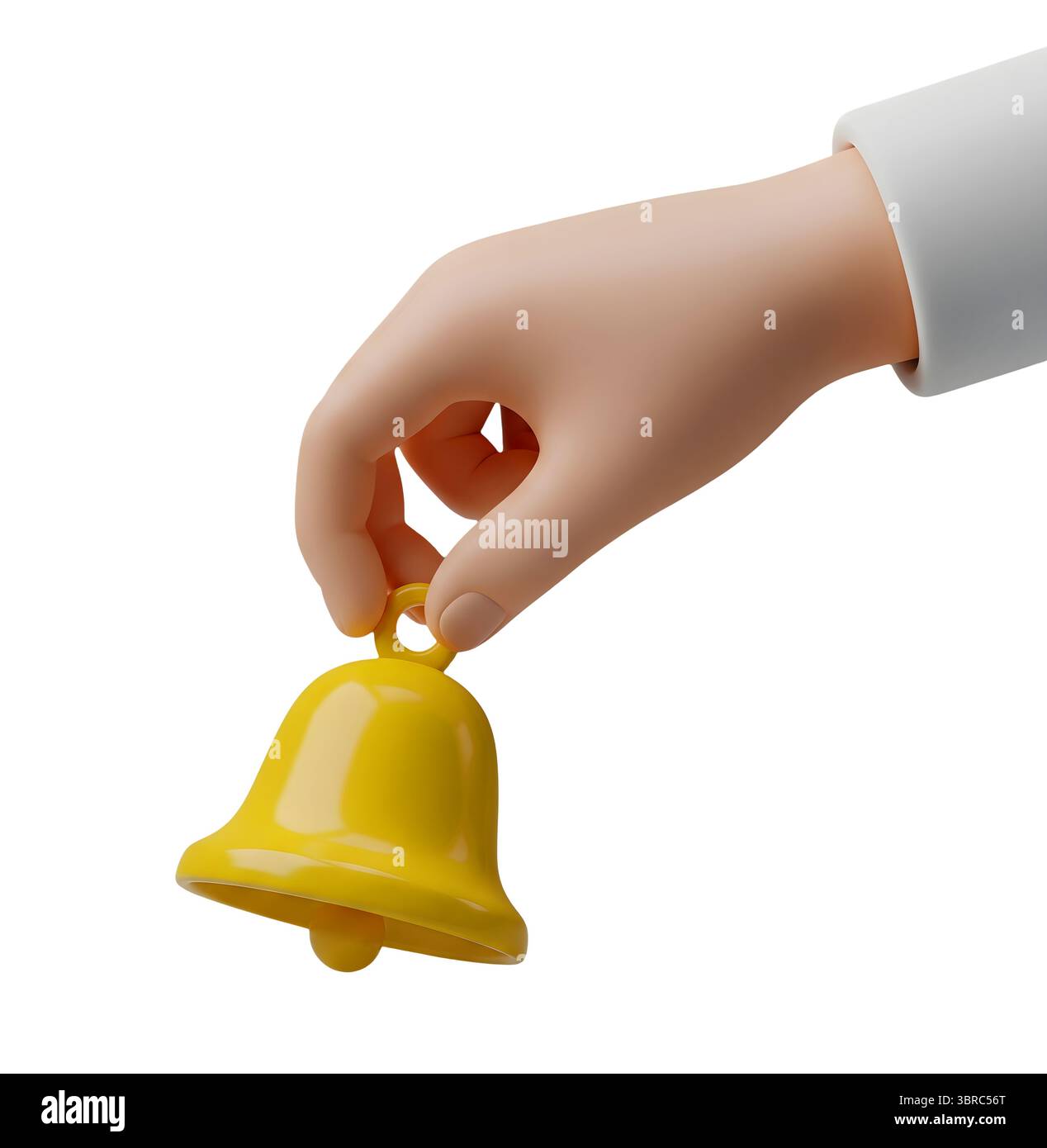 Hand halten ein minimalistisches 3D-Rendering in einem weichen und glatten Renderer Stockfoto
