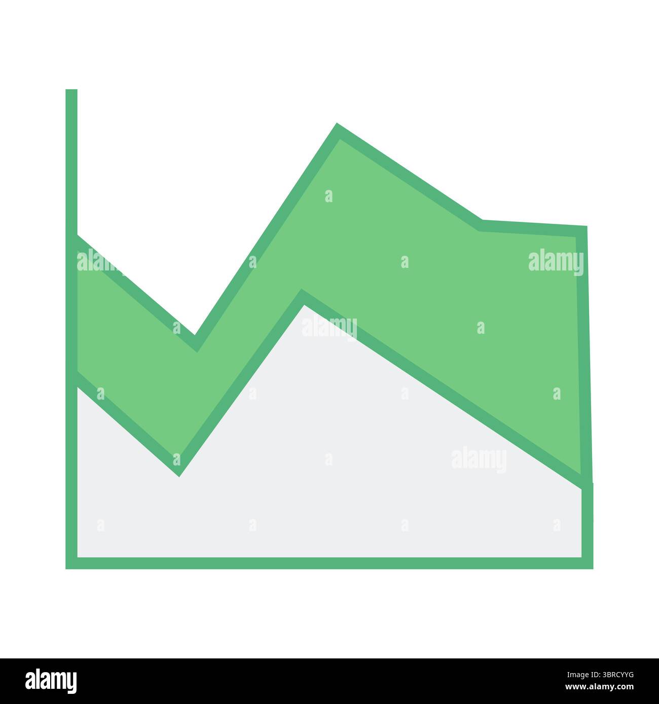 Digitales Composite aus grünem Bereichsdiagramm Stockfoto