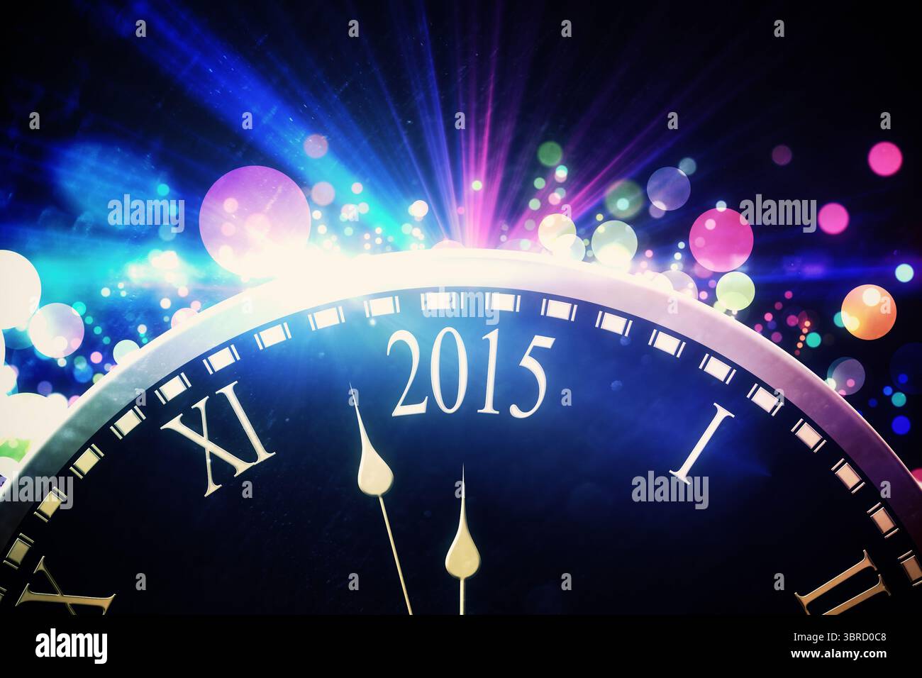 Schwarze und farbige Neujahrsgrafik Stockfoto