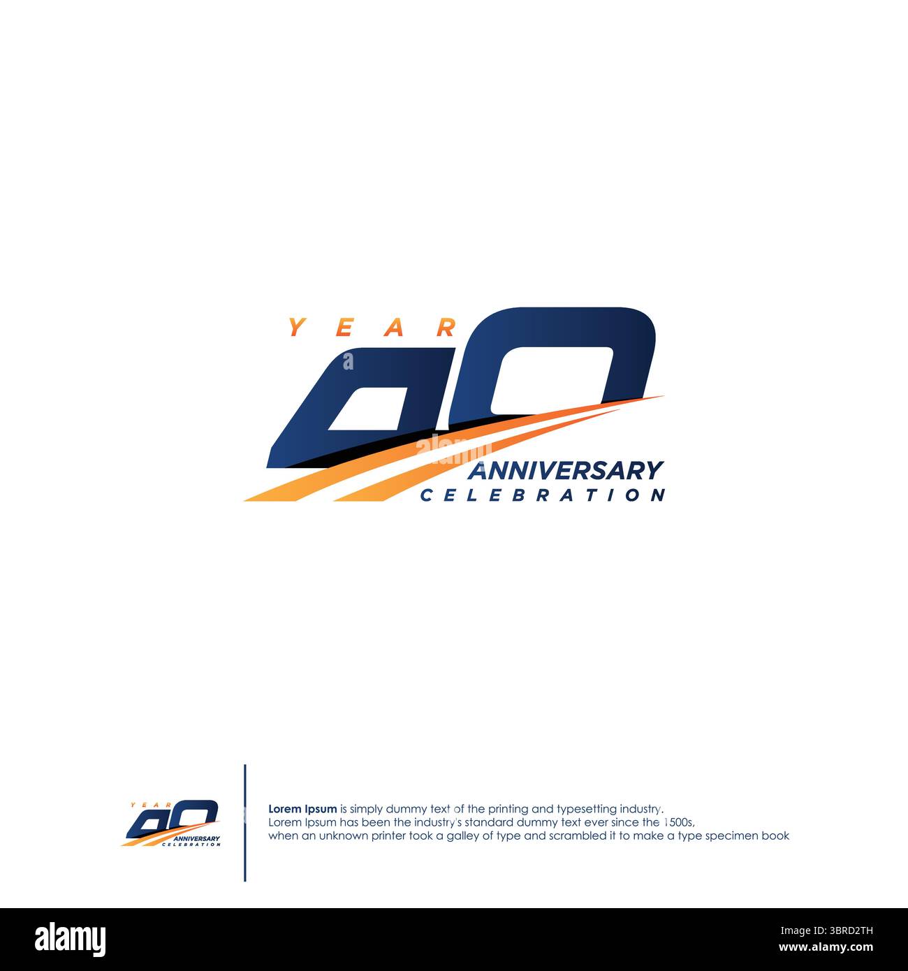 Logotypendesign zum 40-jährigen Jubiläum flache Designvorlage. Vektorabbildung Stock Vektor