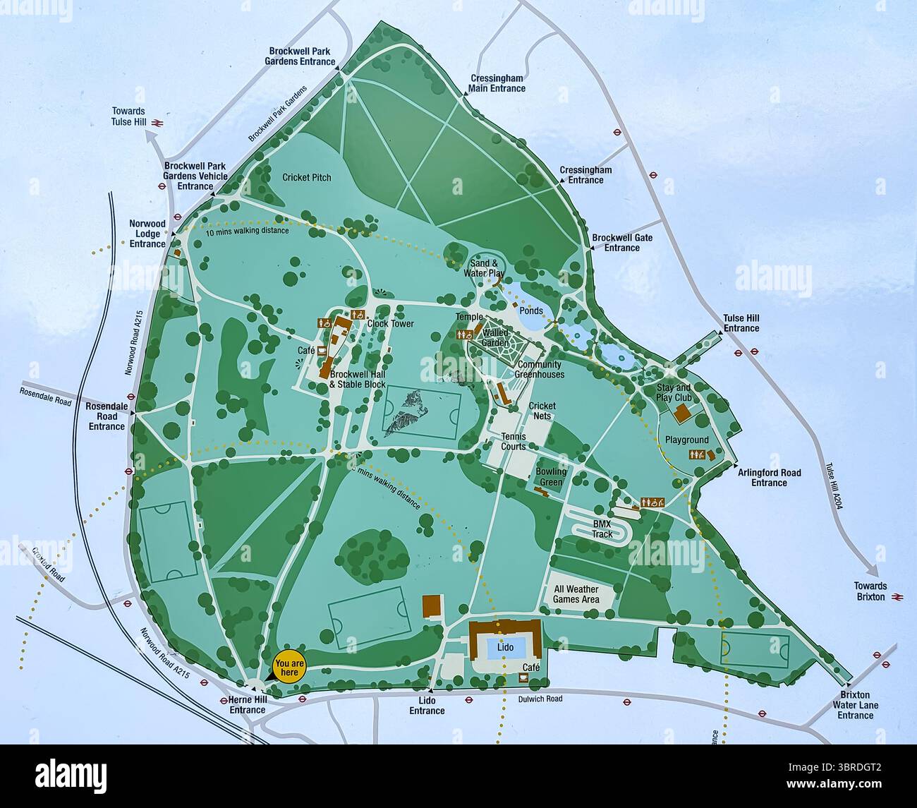 Brockwell Park, London - Smartphone-aufgenommenes Stockfoto