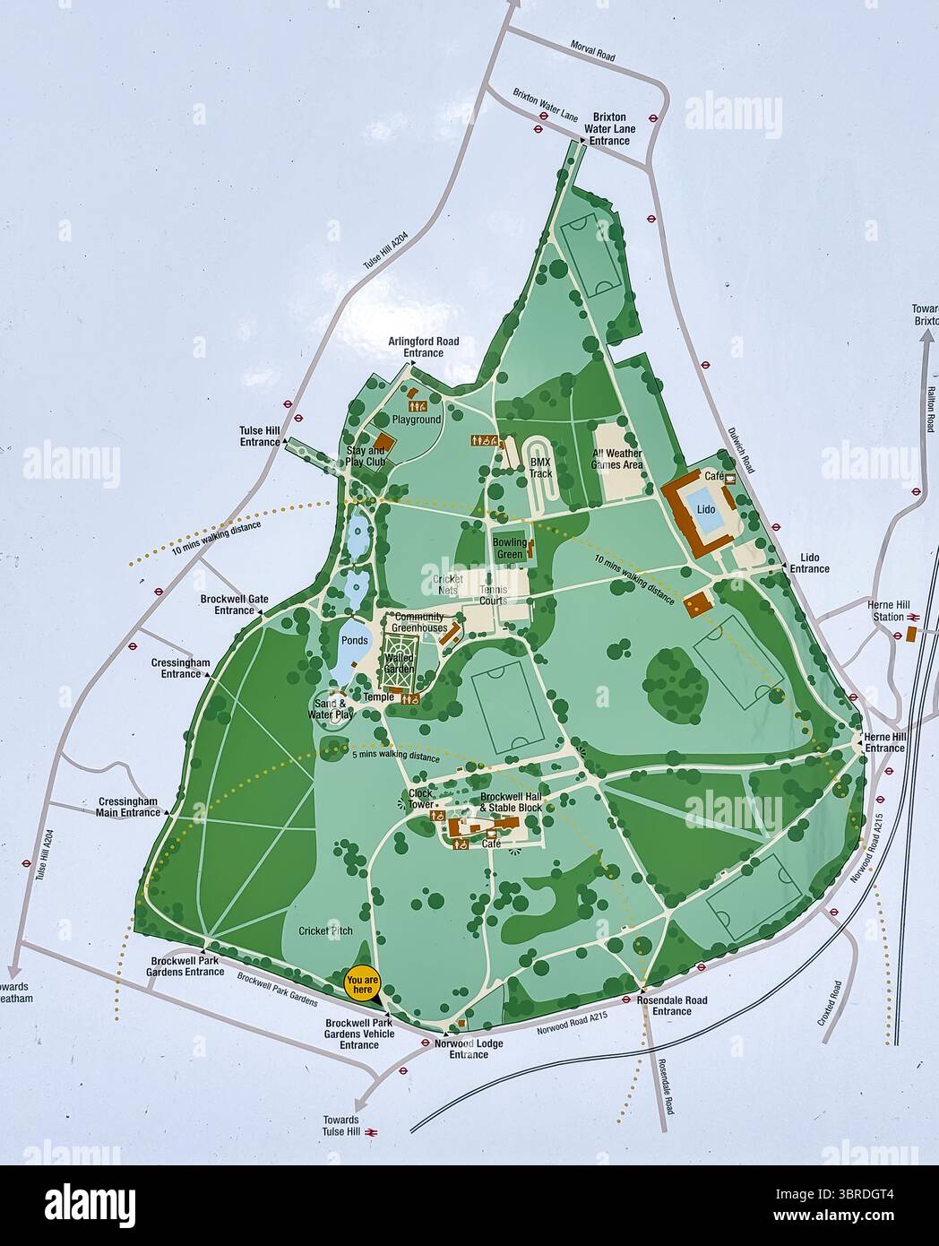 Brockwell Park, London - Smartphone-aufgenommenes Stockfoto