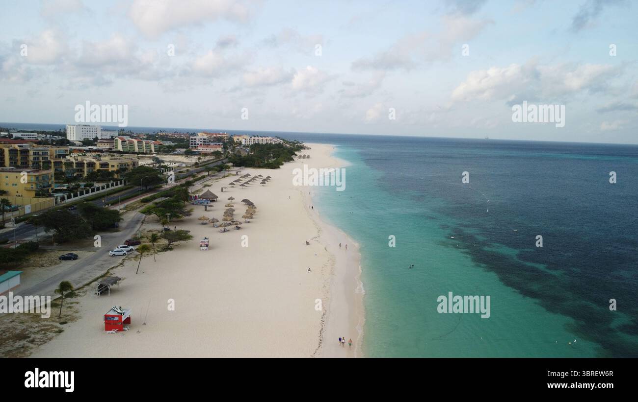 Eagle Beach Drohne Bild aruba Stockfoto