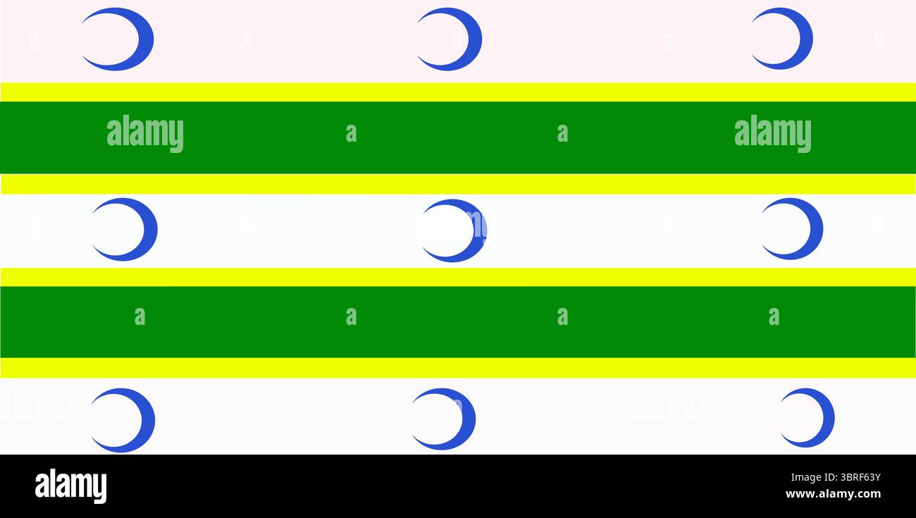 Flagge der Turkmanen des Iran – ethnische turkmenische Flagge des Iran, mit traditionellen Symbolen und Farben, Vektorillustration, die das kulturelle Erbe repräsentiert Stock Vektor