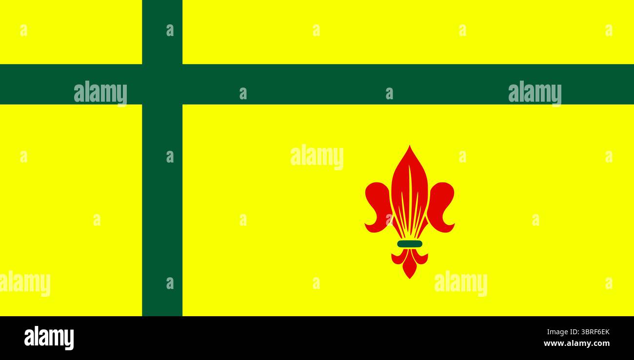 Flagge der Fransaskois – französischsprachige Gemeinschaft von Saskatchewan, Kanada, kulturelles und sprachliches Identitätswappen, frankophone Minderheitsflagge Stock Vektor