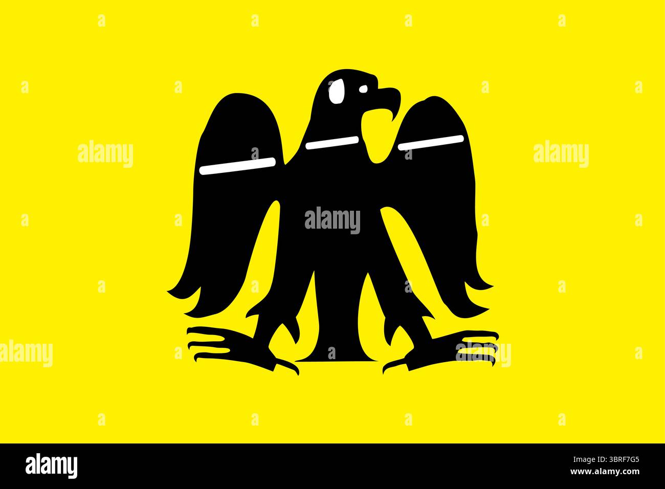 Arrano Beltza-Flagge – schwarzer Wappenadler auf goldenem Feld, Baskisch-nationalistisches Symbol der Souveränität, Vektorillustration Stock Vektor