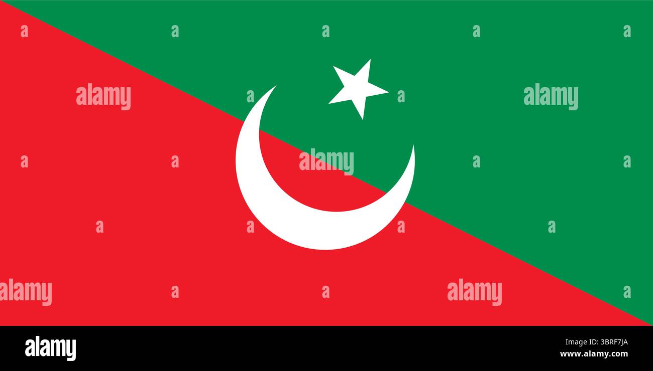 Tatar Nationalist Flag – historische Tatarenbanner mit grünen, roten und weißen Streifen, Vektorillustration, gemeinfreie kulturelles Symbol Stock Vektor