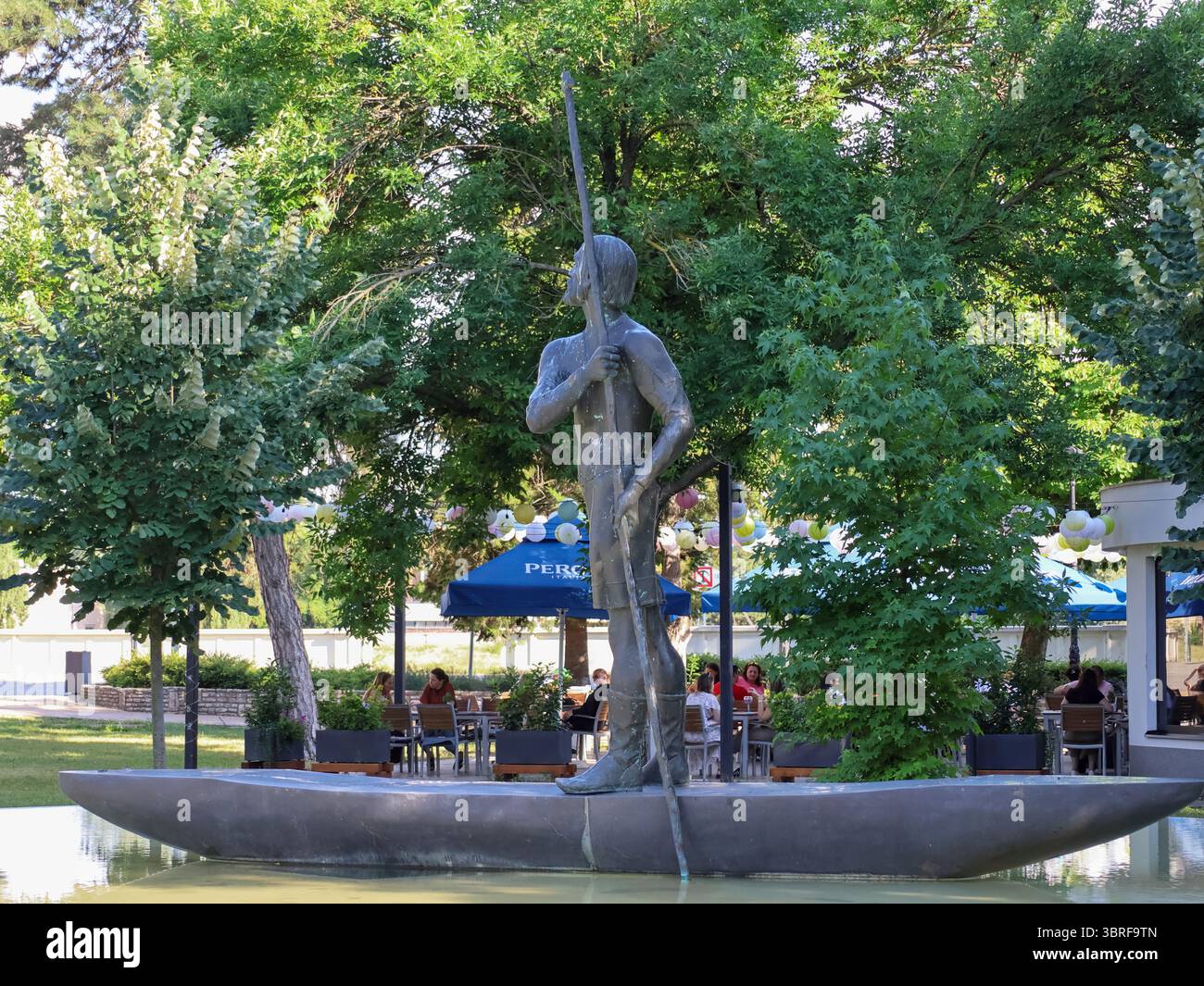 Statue des ispán Zounok (Szolnok) in Szolnok Stockfoto