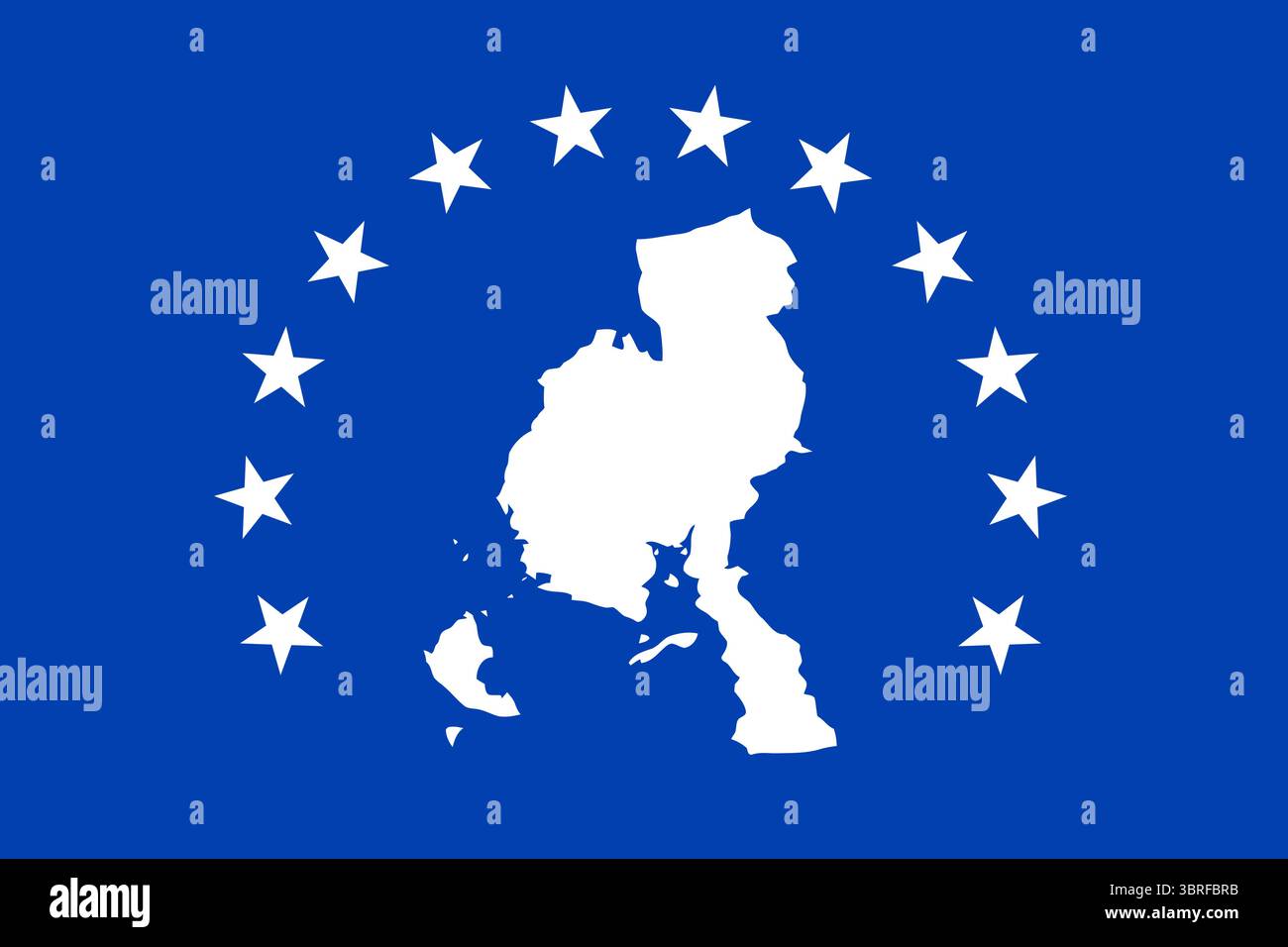 Flagge der Provinz Veraguas, Panama – offizielle Vektor-Illustration der Provinzflagge, blaues Feld mit Karte und 12 Sternen, sauberes flaches Design Stock Vektor