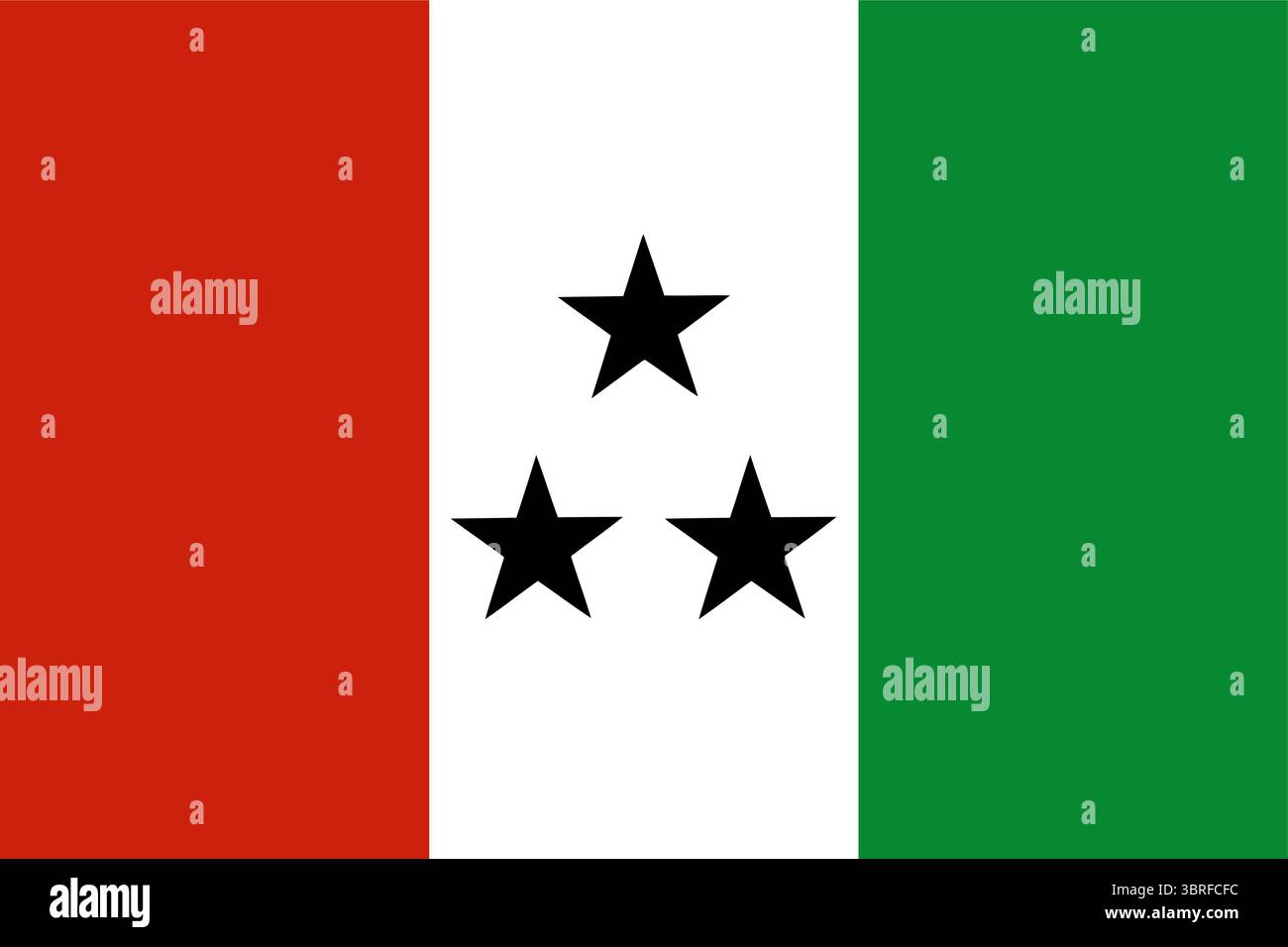 Flagge der Comarca Ngäbe-Buglé, Panama – einheimisches regionales Banner mit horizontalen roten und blauen Streifen und schwarzem fünfzackigen Stern, Vektorillustration Stock Vektor