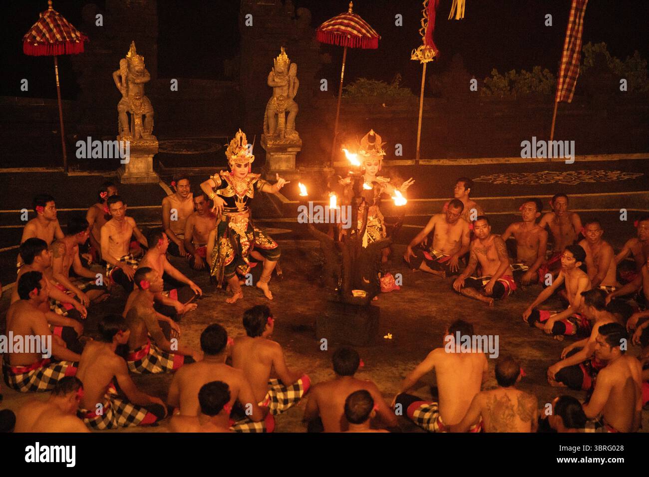 Uluwatu Tempel Kecak Tanz, Bali Indonesien Stockfoto